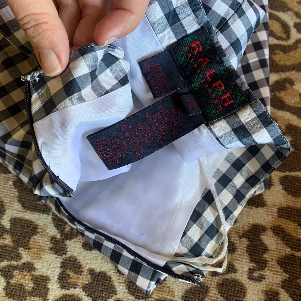 RALPH Ralph Lauren vintage retro pant gingham print trousers size 12 - Picture 10 of 11